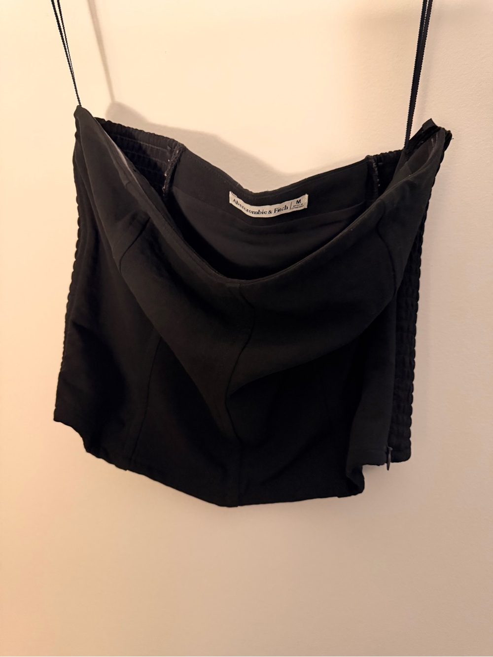 Abercrombie & Fitch Black Structured Strapless Bustier Top